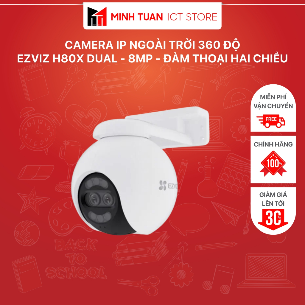 Camera IP Ngoài Trời 360 Độ EZVIZ H80X Dual - 8MP - Đàm Thoại Hai Chiều