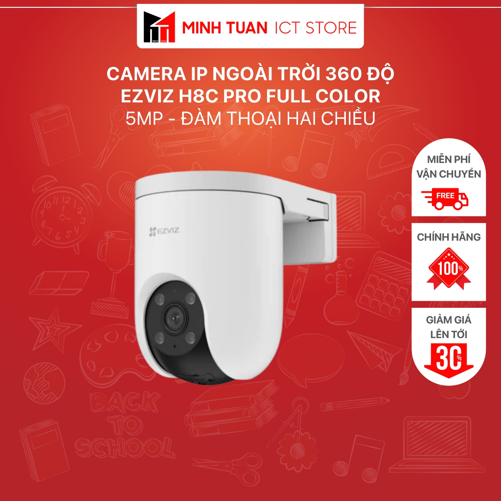 Camera IP Ngoài Trời 360 Độ EZVIZ H8C Pro Full Color - 5MP - Đàm Thoại Hai Chiều