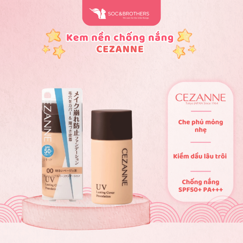 Kem Nền CEZANNE trang điểm chống nắng Cezanne Lasting Cover Foundation - socandbrothers
