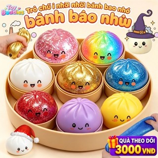 Siopao Đồ Chơi Cầu Vồng Lấp Lánh Bánh Bao Squishy Slime Di Động Fidget Giảm Căng Thẳng Đồ Chơi Quà Tặng