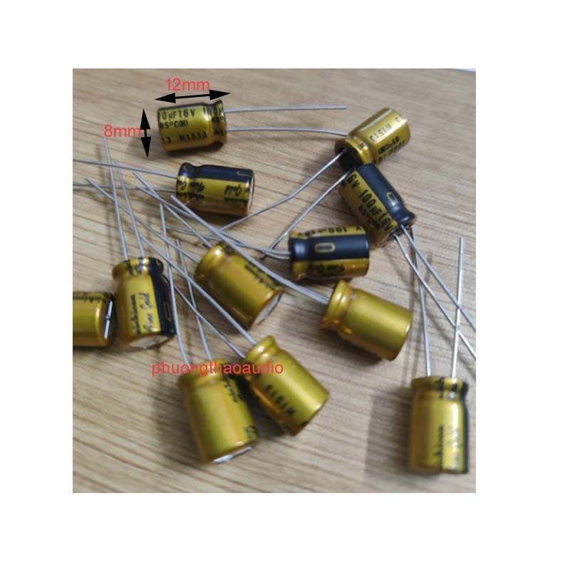 Tụ Nichicon Finegold 100uf 16v, 100uf 25V; FG100uf 16v; FG100uf 25V