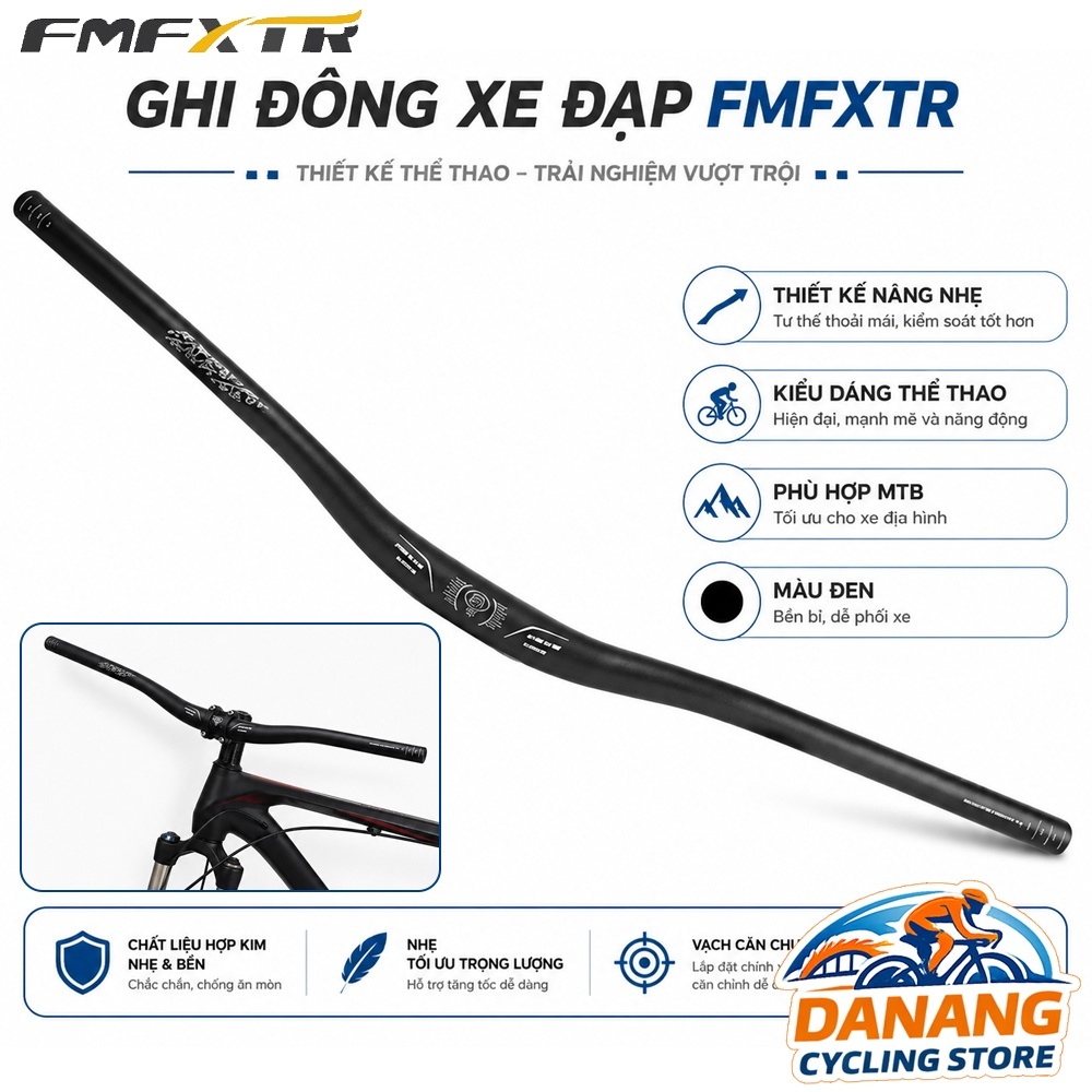 Ghi Đông Ngang Nhôm Xe Đạp FMFXTRA 31.8x720mm – Siêu Nhẹ, Bền Chắc