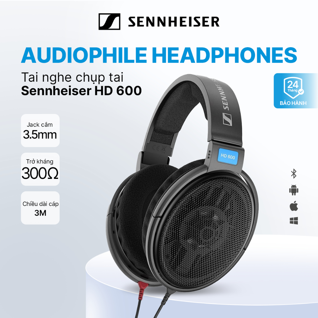 Tai nghe chụp tai Sennheiser HD600 - Hàng Chính hãng