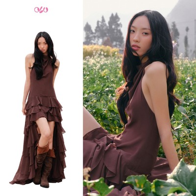 Đầm yếm OLV cổ đổ hở lưng quyến rũ Ruffled High Low Hem Halter Neck Dress nhiều màu phù hợp đi tiệc