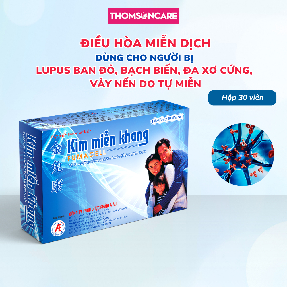 Kim miễn Khang dùng cho người bị Lupus ban đỏ, vẩy nến, bạch biến do tự miễn - Hộp 30 viên