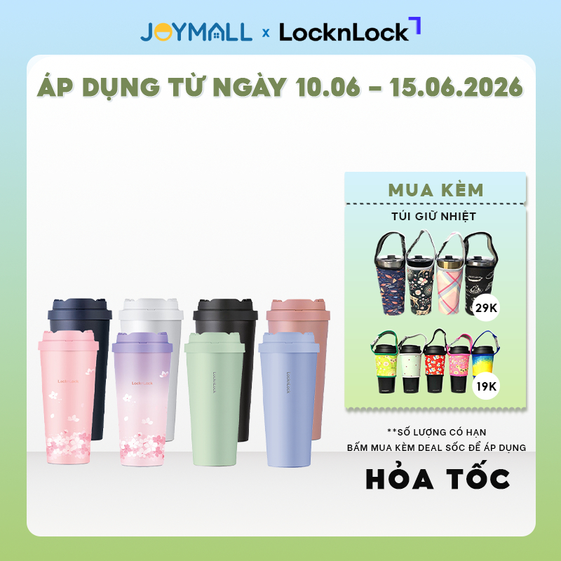 Ly giữ nhiệt LocknLock LHC3249 550ml, Hàng chính hãng, thép không gỉ 316L, nắp mở 1 chạm - JoyMall