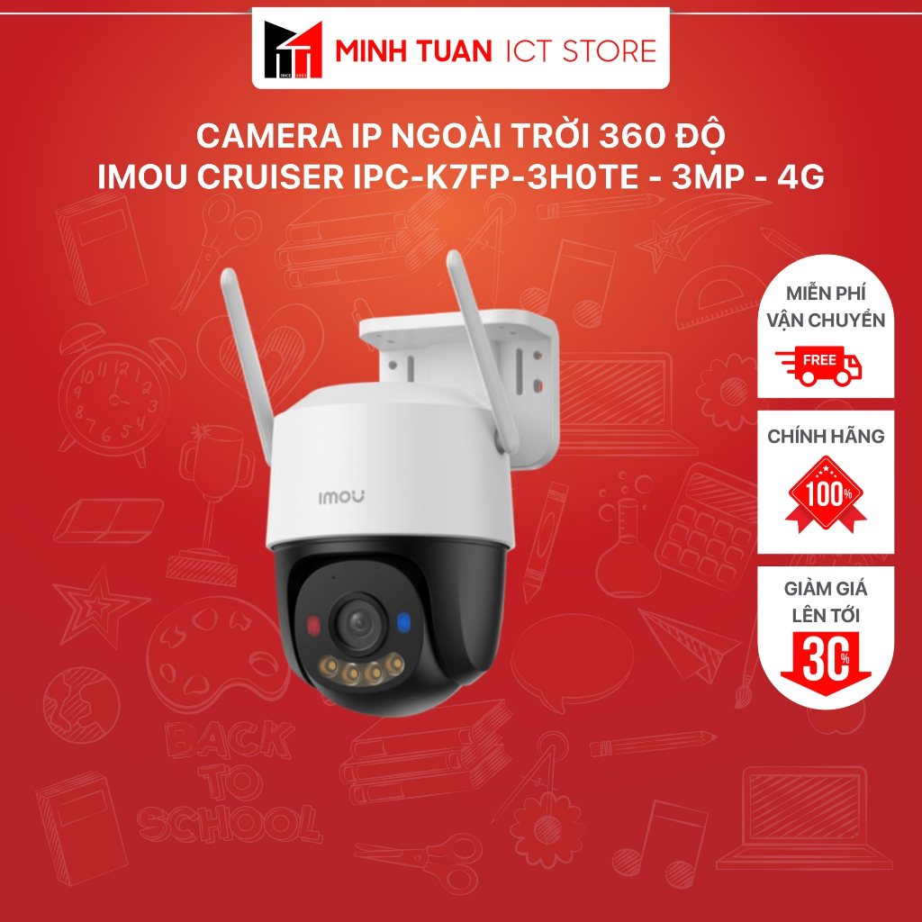 Camera IP Ngoài Trời 360 Độ IMOU Cruiser IPC-K7FP-3H0TE - 3MP - 4G
