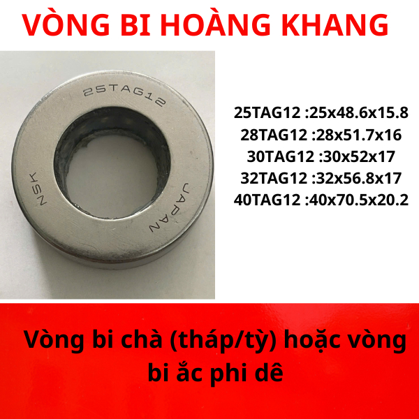 Vòng bi bạc đạn 25TAG12 28TAG12 30TAG12 32TAG12 40TAG12 là mã ký hiệu của loại vòng bi