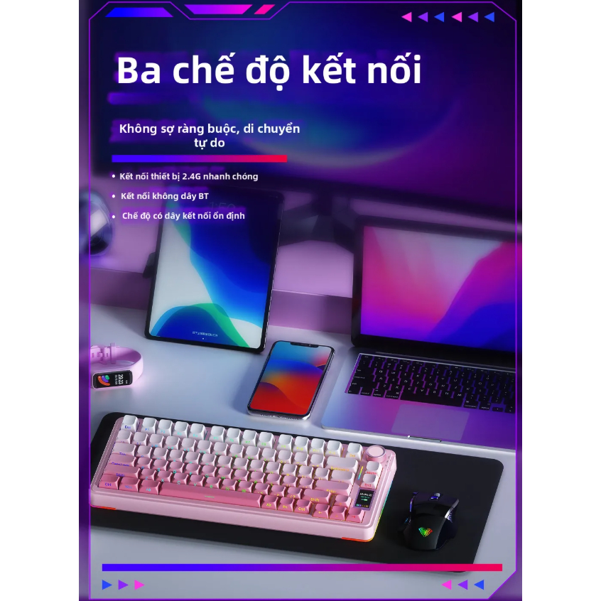 {HỎA TỐC} Bàn Phím Cơ AULA S75 Pro Có Màn Hình LCD Custom GIF - 3 Mode, Hotswap Cho Máy Tính Laptop PC | BigBuy360 - bigbuy360.vn