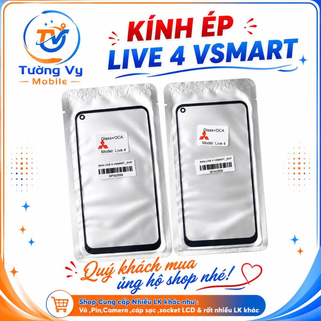 Kính ép Vsmart Live 4 (Kính liền keo OCA)