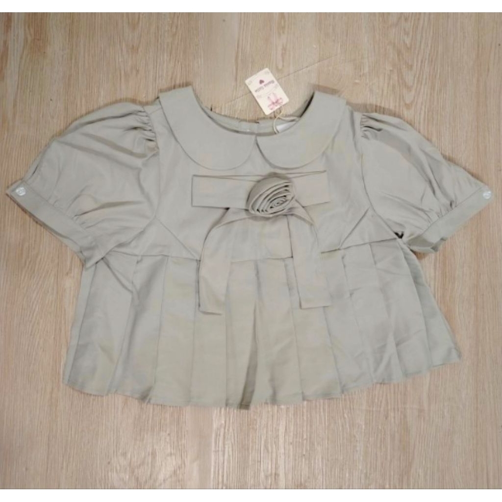 Áo kiểu hoa hồng dáng babydoll xếp ly Mania Cutie