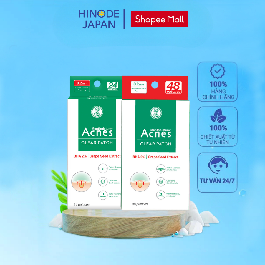 Miếng dán mụn giúp giảm mụn sưng viêm Acnes Clear Patch