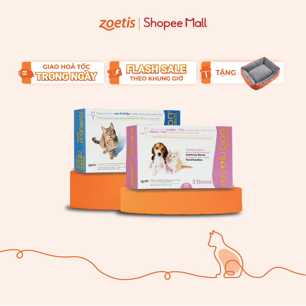 Combo 2 hộp Revolution - Nhỏ gáy Ve rận, Bọ chét, Ký Sinh Trùng Trong và Ngoài cho Chó Mèo