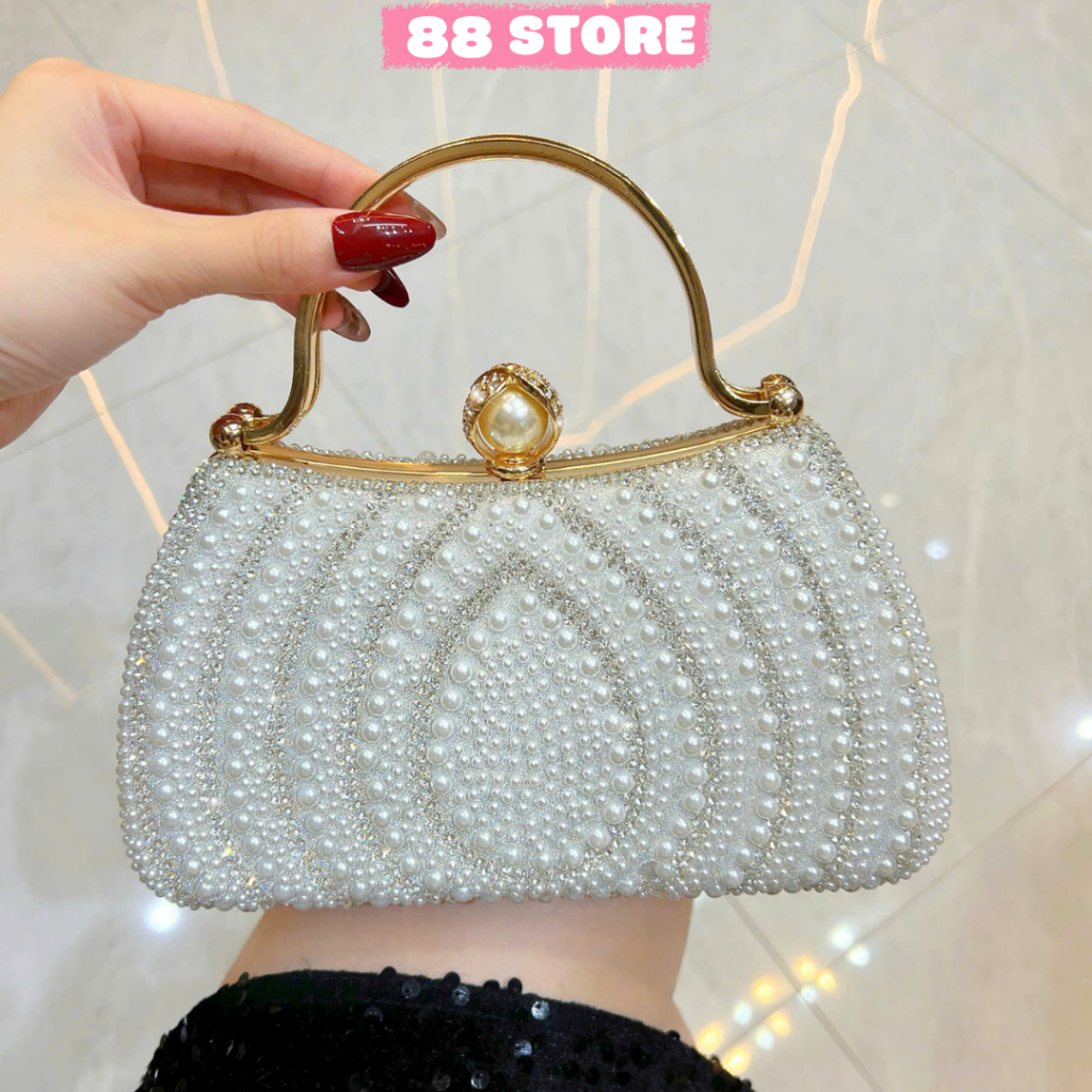 Túi xách nữ đi tiệc sang chảnh 88STORE đính đá lấp lánh Hàng quảng châu cao cấp A-60