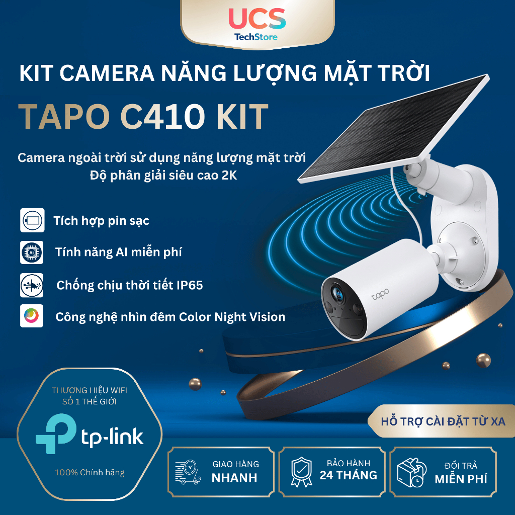 Camera Năng Lượng Mặt Trời TP-Link Tapo C410 KIT 2K 3MP – Không Cần Điện, Không Cần Đi Dây