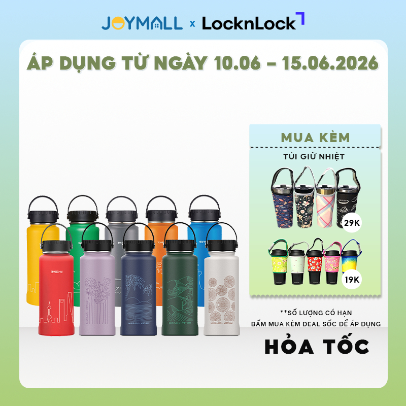 Bình giữ nhiệt LocknLock 897ml Riga Tumbler LHC4160 - Hàng chính hãng, khay lọc trà inox - JoyMall