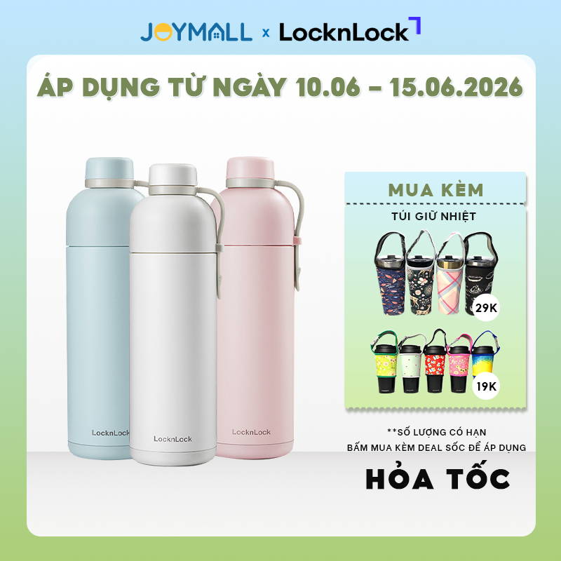 Bình giữ nhiệt LocknLock Belt Bottle LHC4267 490ml - Hàng chính hãng, thép không gỉ - JoyMall