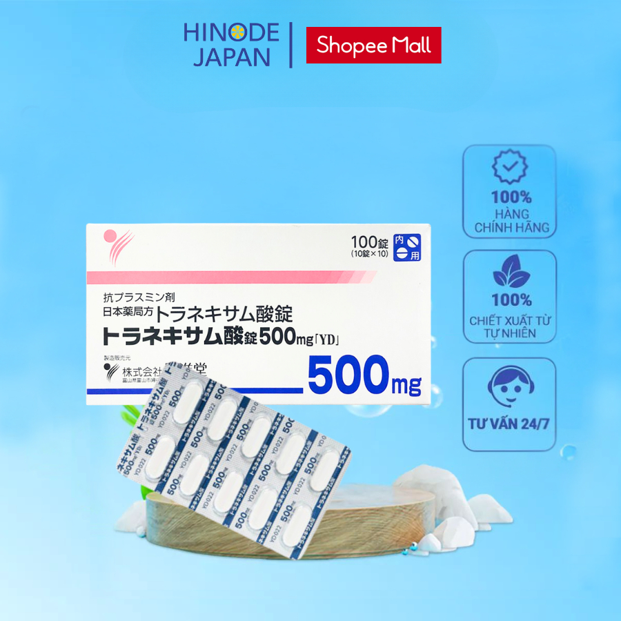 Viên uống trắng da, mờ thâm nám Transamin 500mg White Conc Nhật Bản - Hộp 100 viên