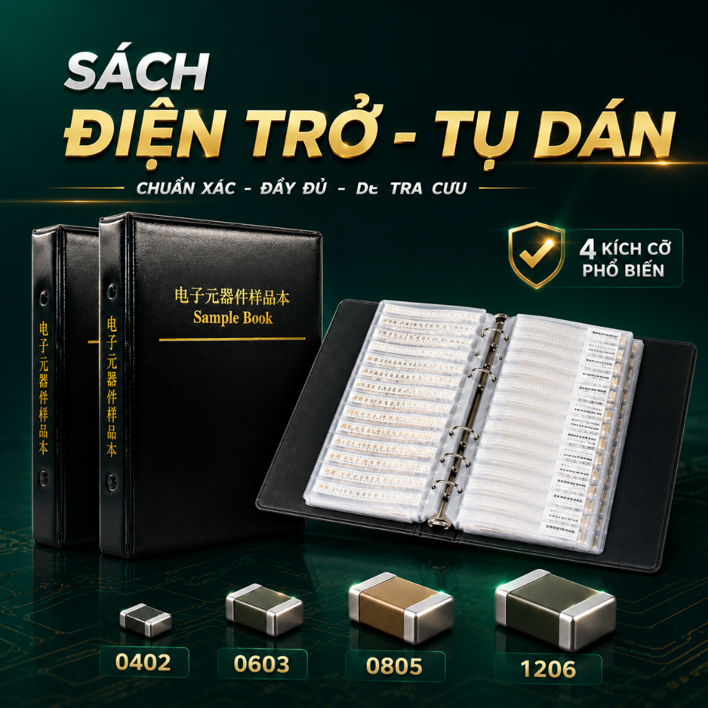 Sổ điện trở , tụ điện dán 0402 0603 0805 1206 combo điện trở dán tụ dán chất lượng cao.