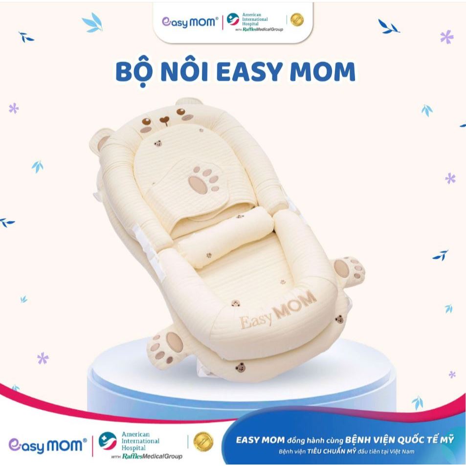 Bộ Nôi Chống Trào Đa Năng Gấp Gọn Easy MOM, Nệm Ngủ Cho Bé Sơ Sinh