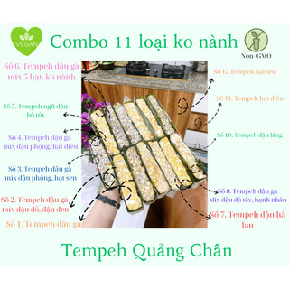 Hỏa tốc COMBO 11 LOẠI TEMPEH GÓI LÁ CHUỐI - ko chứa đậu nành- thay thịt, đậu hũ - 1.1kg 11 loại