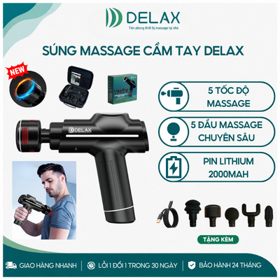 Máy Massage Cầm Tay DELAX Nóng Lạnh 5 Tốc Độ, Massage Chuyên Sâu Giảm Mỏi, Giãn Cơ Toàn Thân DS11