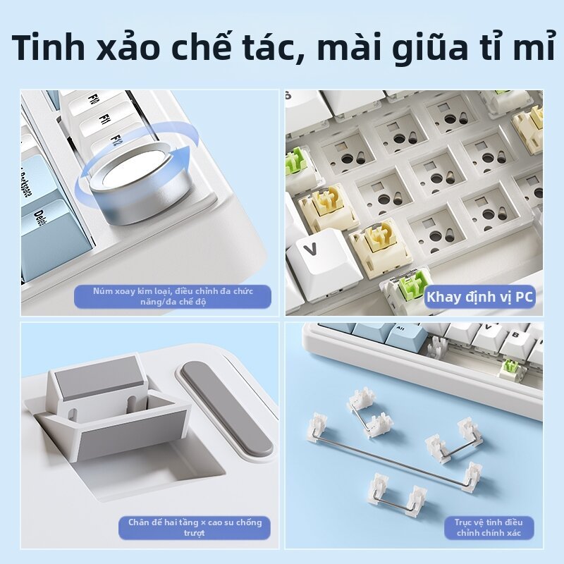{HỎA TỐC} Bàn Phím Cơ AULA F75 Mạch Xuôi - Hotswap 5-Pin | 3 Mode Kết Nối, Núm Xoay Tiện Lợi Cho Máy Tính Laptop | BigBuy360 - bigbuy360.vn