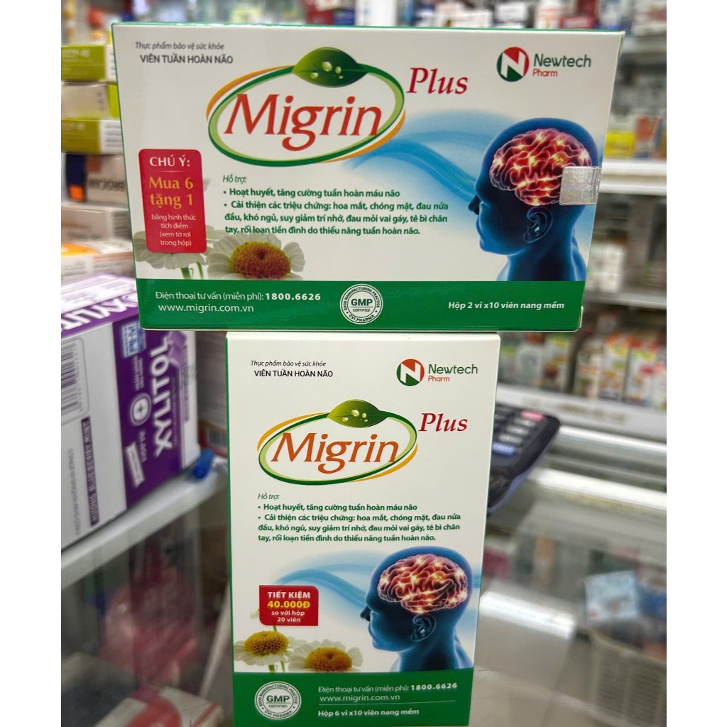 Viên hỗ trợ hoạt huyết.Migrin Plus CVI - 1Hộp 60 Viên(2 vỉ x 10 viên)