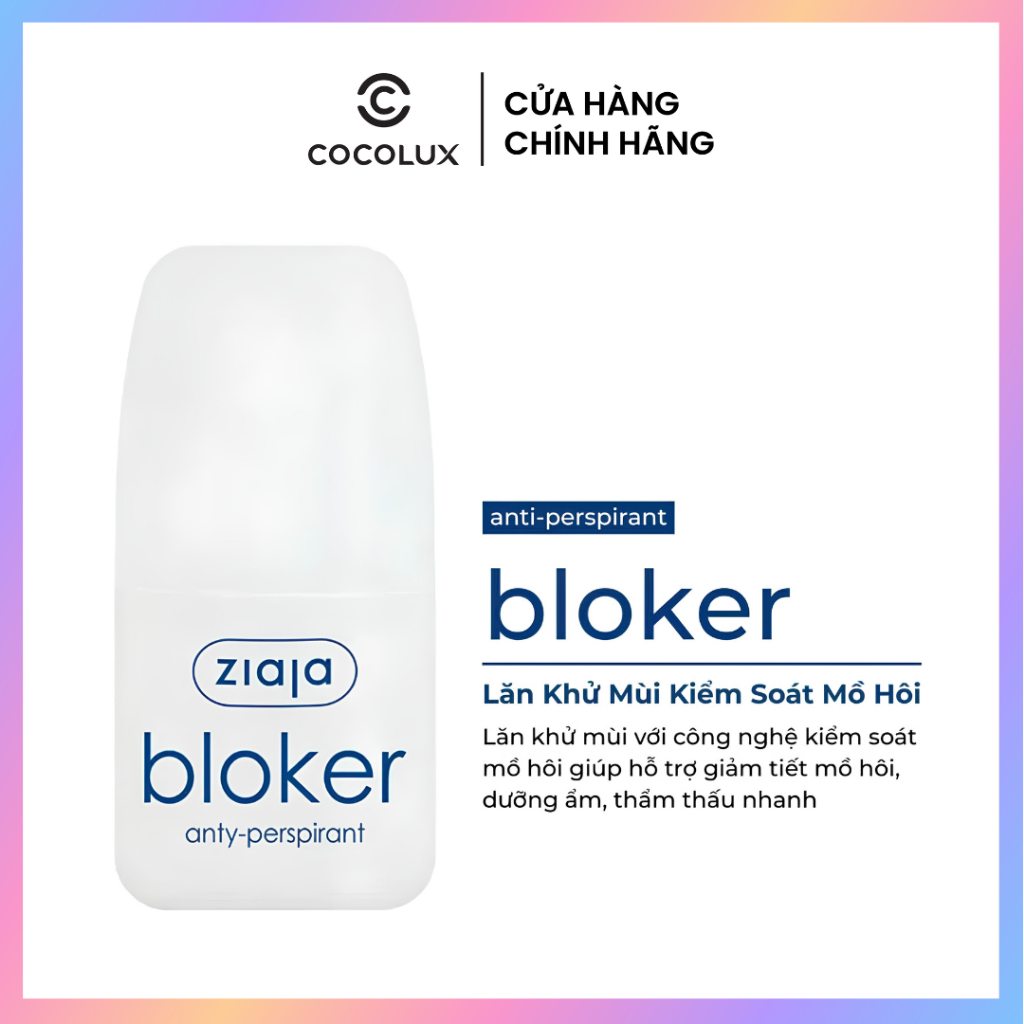 Lăn Khử Mùi Ziaja Blocker Anti - Perspirant 60ml, Khử Mùi Cơ Thể, Ngăn Mồ Hôi