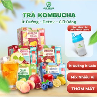 [Bán Chạy] Combo Kombucha Mix Vị Hoa Quả Trà Kombucha Detox Cơ Thể, Giúp Tiêu Hóa Tốt, Hộp 8 Gói