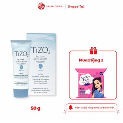 Kem Chống Nắng Khoáng TiZO2 50g SPF40 PA++++ – Không Màu, Dịu Nhẹ, Kiêm Lót Trang Điểm, Thấm Nhanh