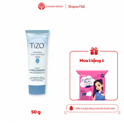 Kem Chống Nắng Khoáng TiZO SPF50 50g – Bảo Vệ Da Hàng Ngày, Dịu Nhẹ, Không Gây Kích Ứng
