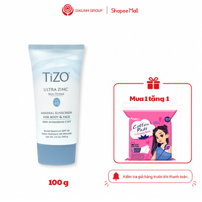 Kem Chống Nắng TiZO SPF40 100g – Không Màu, Dịu Nhẹ Cho Da Nhạy Cảm, Dùng Cho Mặt & Body