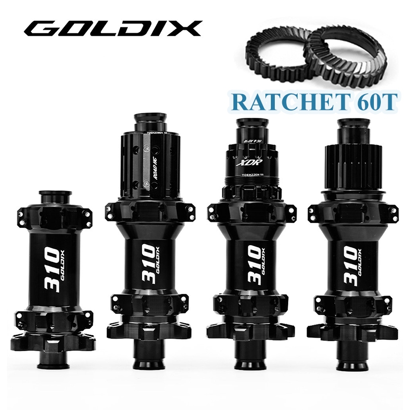 Bộ Hub Goldix R310 Ratchet 60T Hình Nón – 24 Lỗ - Phanh Đĩa 6 Ốc Moay Ơ Xe Đạp