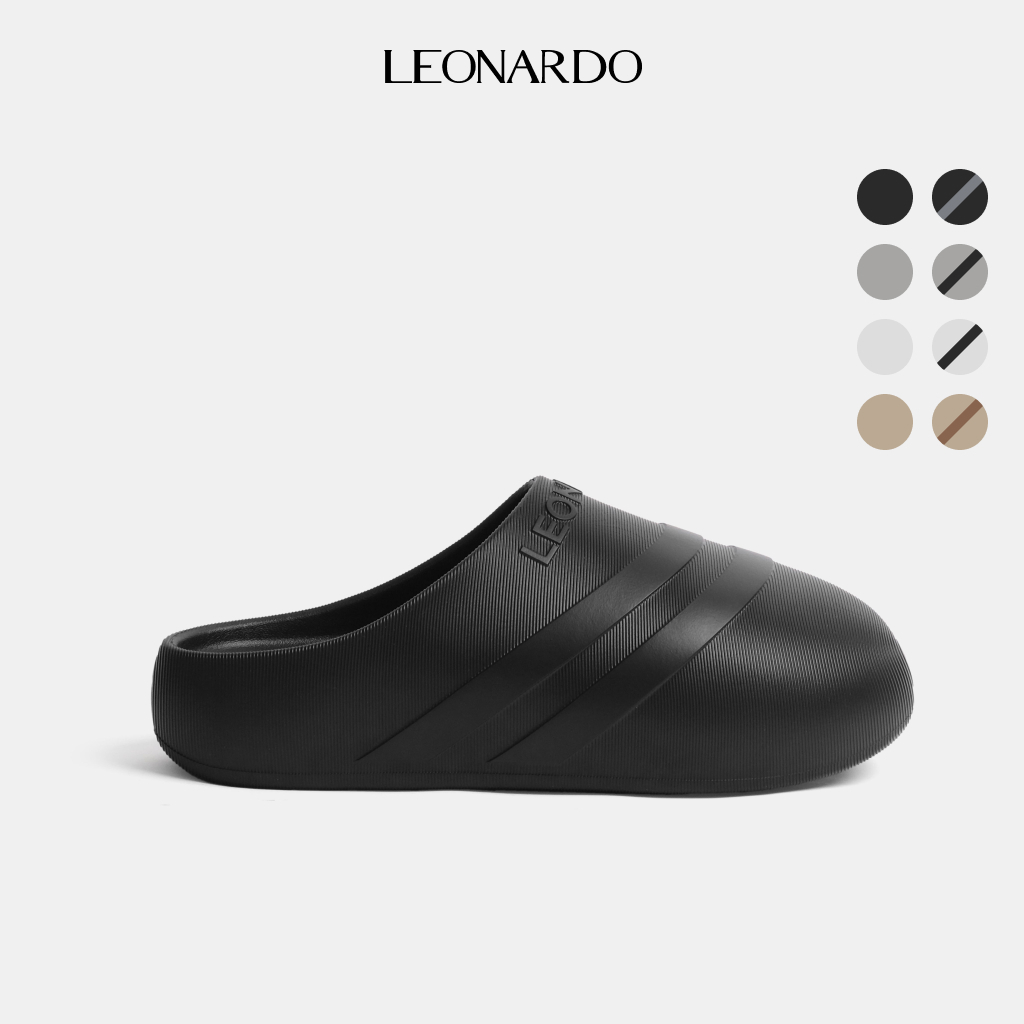Dép nam Leonardo cao su cao cấp êm nhẹ đúc nguyên khối thiết kế tối giản unisex tôn dáng - Dép Mule 