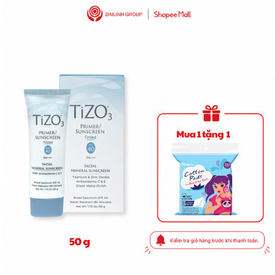 Kem Chống Nắng TiZO3 50g SPF40 PA+++ – Khoáng Chất, Có Màu, Kiêm Kem Lót, Che Phủ Nhẹ, Nâng Tông Tự Nhiên
