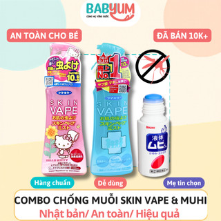 Combo cho bé đi chơi Chống Muỗi Cho Bé SkinVape Nhật Lăn Muỗi Muhi | Xịt Chống Muỗi Lăn Dịu Vết Đốt