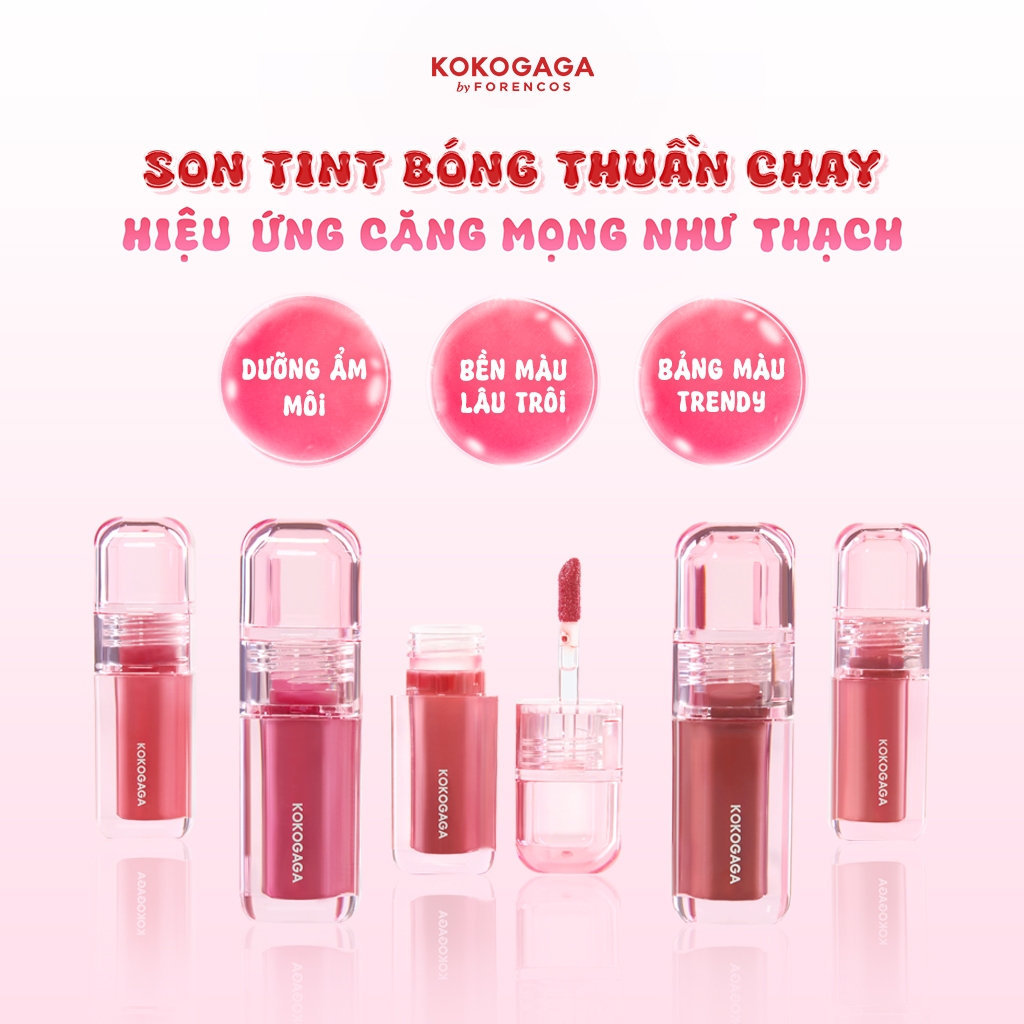 [KOKOGAGA] Son tint bóng thuần chay giúp môi căng mọng như thạch KOKOGAGA Nyang Jelly Glow Tint 4ml | BigBuy360 - bigbuy360.vn