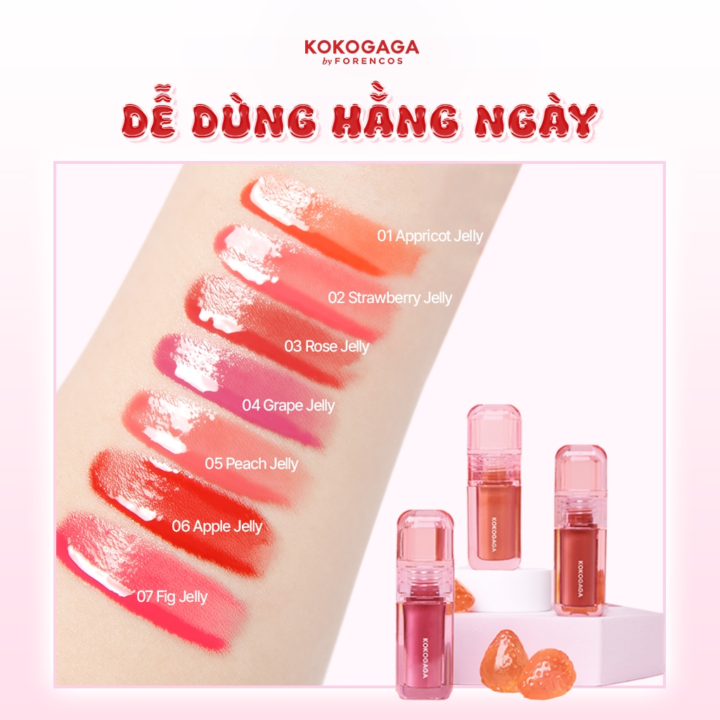 [KOKOGAGA] Son tint bóng thuần chay giúp môi căng mọng như thạch KOKOGAGA Nyang Jelly Glow Tint 4ml | BigBuy360 - bigbuy360.vn