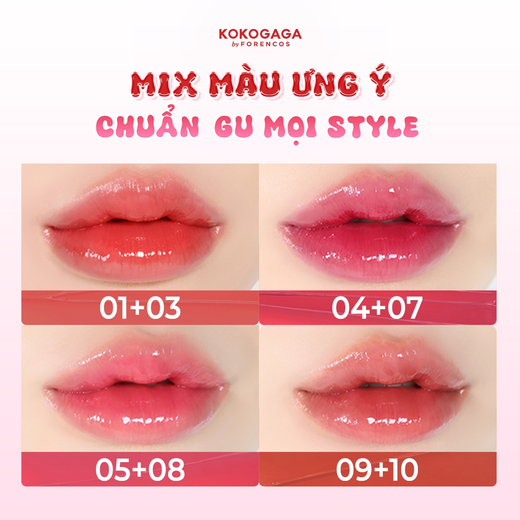 [KOKOGAGA] Son tint bóng thuần chay giúp môi căng mọng như thạch KOKOGAGA Nyang Jelly Glow Tint 4ml | BigBuy360 - bigbuy360.vn