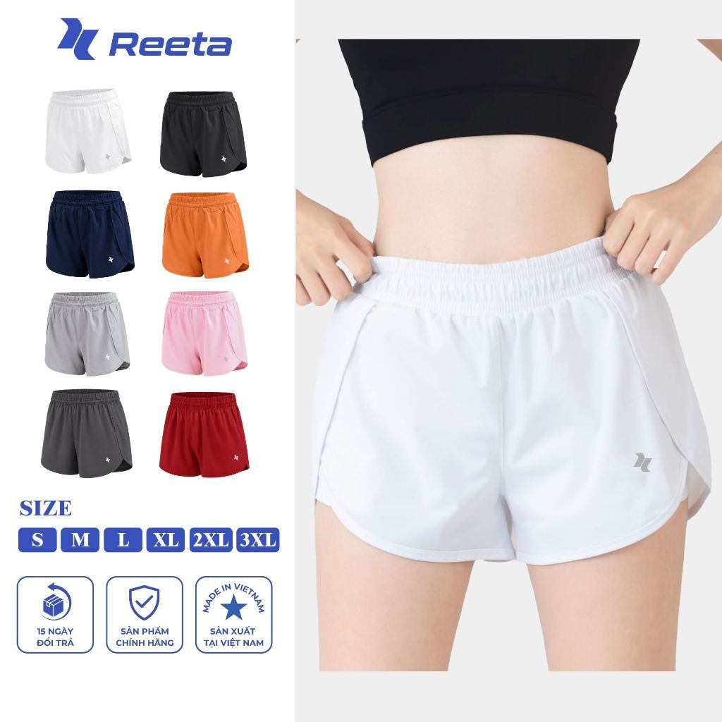 Quần Short Đùi Thể Thao 2 Lớp Nữ Reeta Co Giãn 4 Chiều Tập Gym - Yoga - Chạy bộ - Aerobic Nhiều Màu Có BigSize - A004 | BigBuy360 - bigbuy360.vn