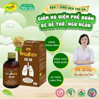 Siro Hen Trẻ Em PQA 250ml, Siro Thảo Mộc Bổ Phế, Hỗ Trợ Chăm Sóc Đường Hô Hấp, Hương Vị Dễ Uống