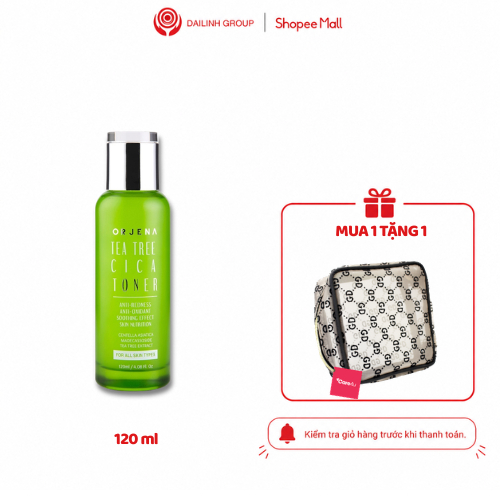 Nước hoa hồng, Toner Orjena Tràm Trà Rau Má Cân Bằng Da, Thấm Nhanh, Dịu Da, Giảm Mụn 120ML
