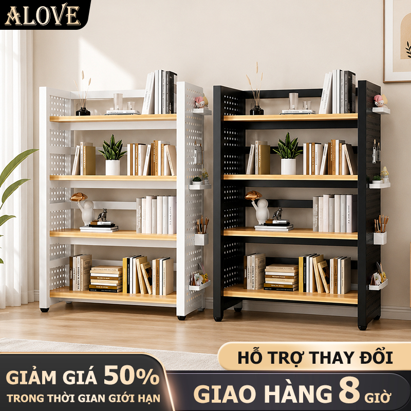 ALOVE Kệ Để Đồ Đục Lỗ Đa Năng Điều Chỉnh Tầng Kệ, Kệ Sách Lưu Trữ Phù Hợp Nhiều Không Gian