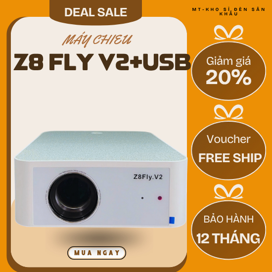 Máy Chiếu Z8 Fly V2 - Full HD 1080P |Tặng USB Cảnh 64Gb | Dùng Xem Phim, Đi Cảnh Bay Phòng, Youtube,