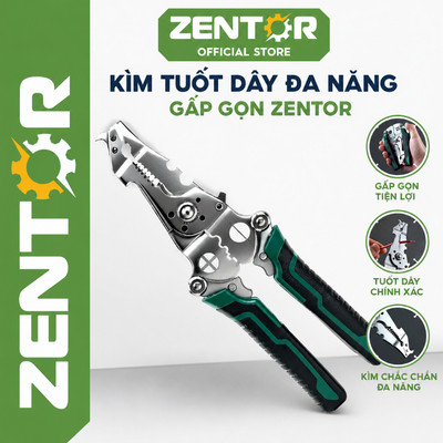 Kìm tuốt dây điện đa năng ZENTOR-Có thể gấp gọn bỏ tủi-thép Chrome Vanadi mạnh mẽ và bền bỉ
