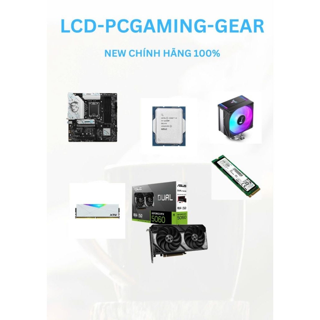 Pc fps i5 12400f + H610+ 16gb+ VGA5060 new bh 36- PC tự lắp ráp