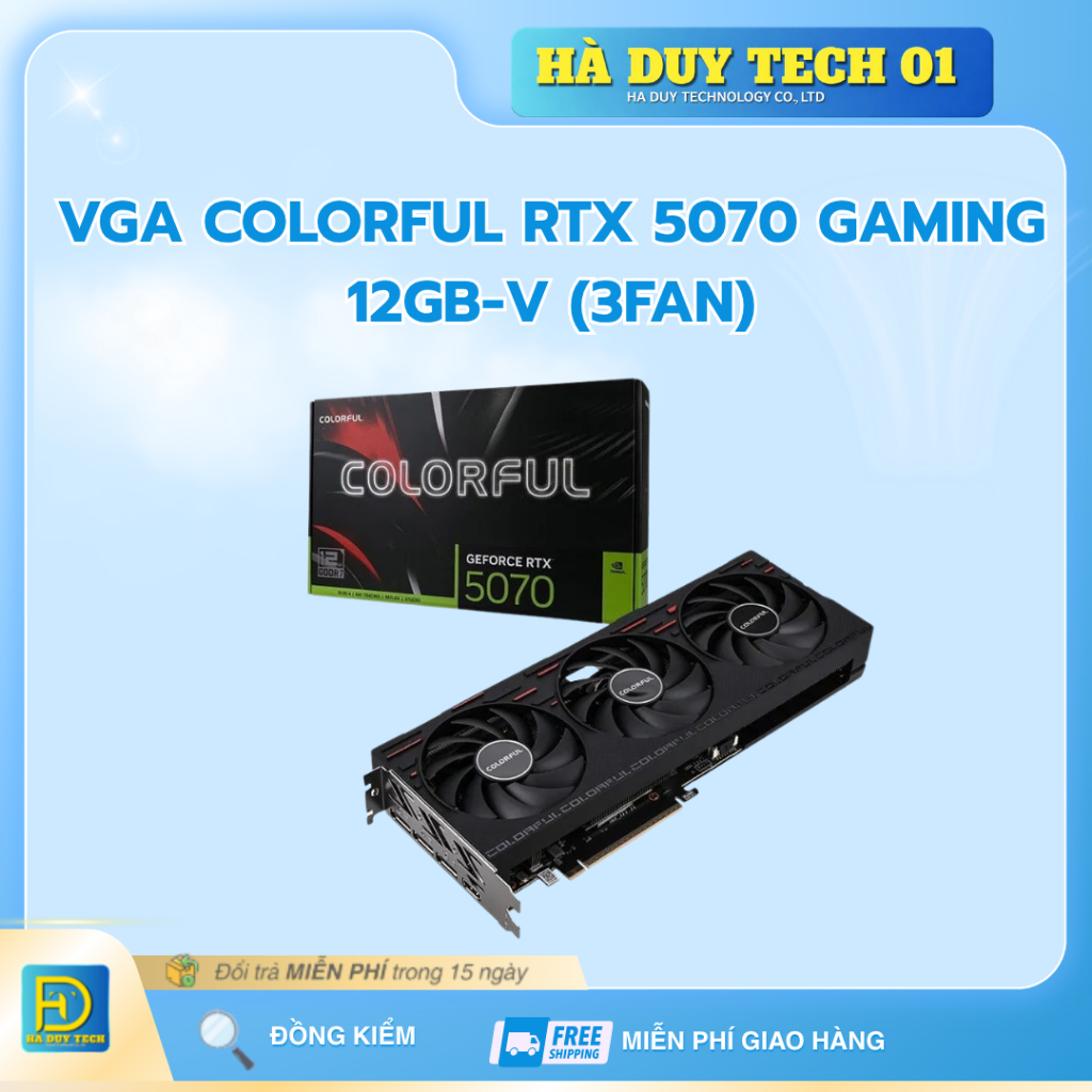 VGA COLORFUL RTX 5070 GAMING/5070 BATTLE AX 12GB-V (3fan) - Cam Kết Chính Hãng -