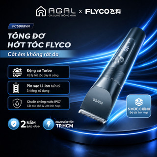 Tông đơ cắt tóc Flyco FC5908VN Màn hình LED | 5 mức chỉnh độ dài | 3 tiếng sử dụng liên tục