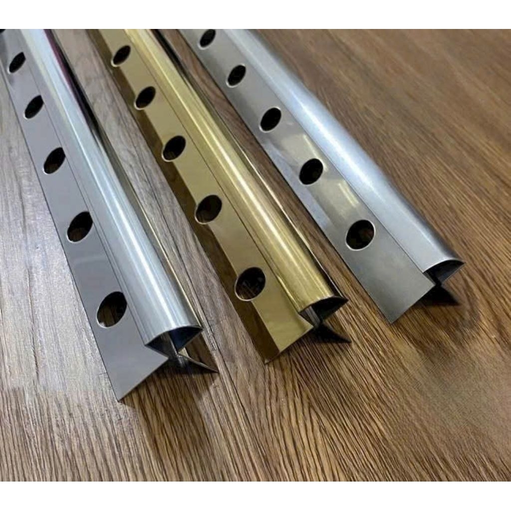 (Thanh 2m4 giao qua sàn cắt đôi)Nẹp inox bo góc tròn 2 cánh,nẹp bo góc tròn inox 304,Nẹp inox ốp góc